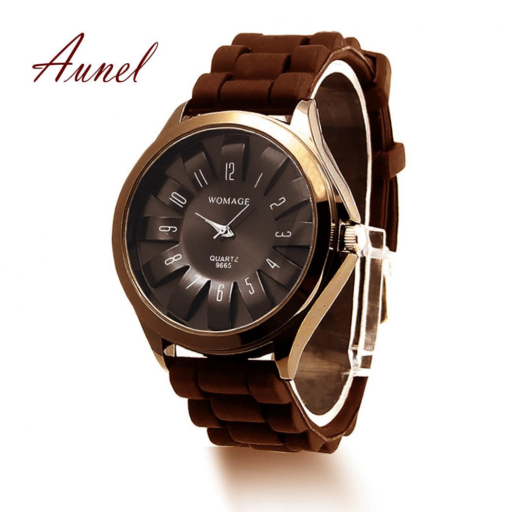 

Кварцевые часы с цветочным дизайном и силиконовым ремешком коричневый