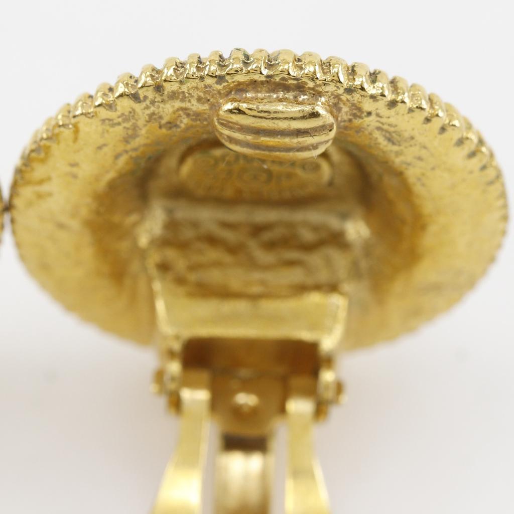 CHANEL COCO Mark Earring vintage Plated Gold 16.6g Women Used