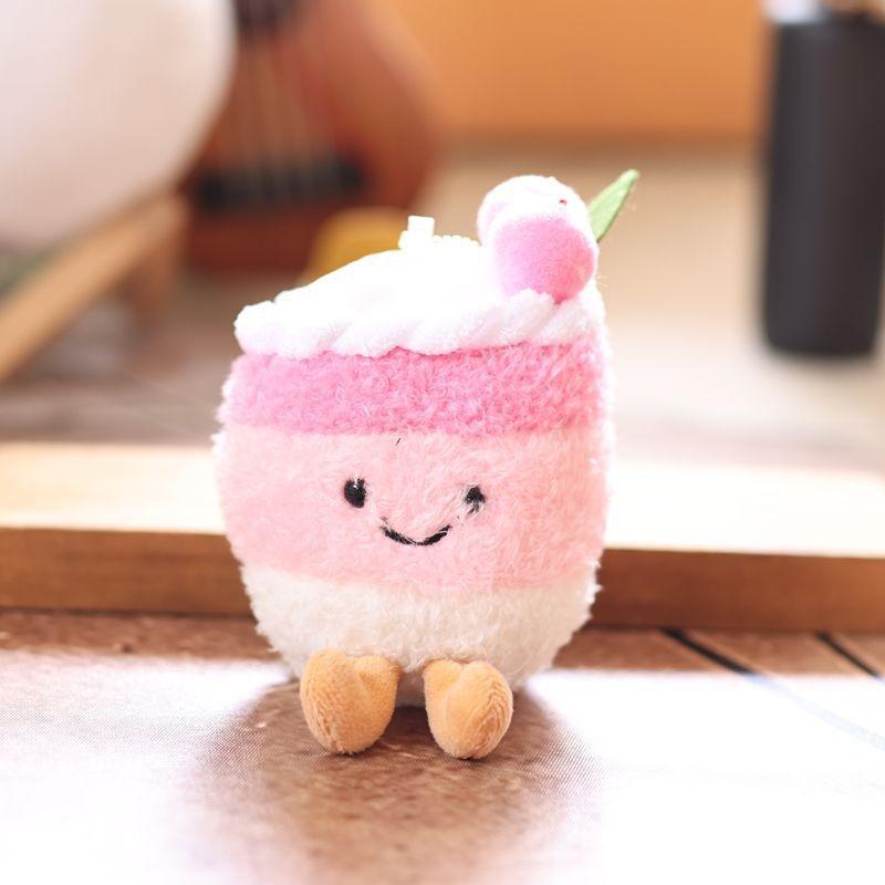 Fruitcake Plush Toy Cartoon Keychain Backpack Pendant Childrens Gift Holiday