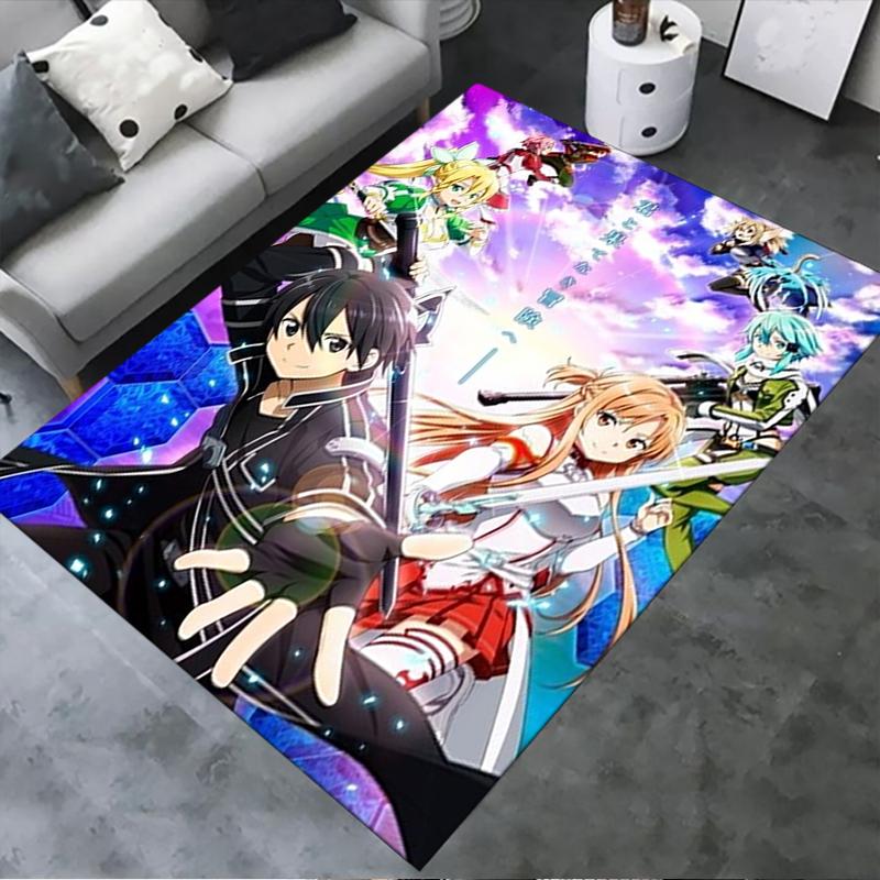 2026 NEW Sword Art Online Carpet Rug for Living Room Bedroom Home Sofa Decoration,Kids play Non-slip Floor Mat