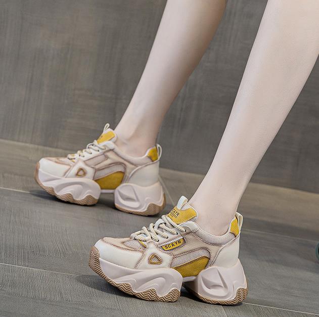Fashion High Quality 7.5CM Comfortable Retro Dad Shoes for Women 2025 Style Mesh Breathable Running Shoes Thick Bottom Casual Fashion