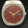 USED VINTAGE CITIZEN AUTOMATIC 8200 JAPAN MENS MAROON COLOR DIAL WATCH A434827-2 R123-a434827