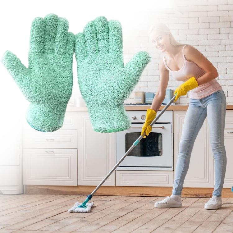Multipurpose Dust Collection Gloves Soft Absorbent Corals Fleece For Home Cleaning Tasks Gentle On Furniture Surfaces