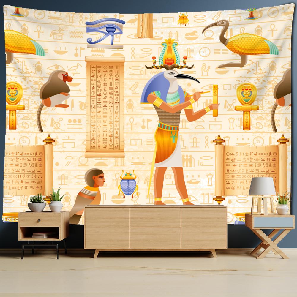 Желтый Древний Египетский Гобелен Настенный Гобелен Таинственный Абстрактный Тапиз Хиппи — фото 3