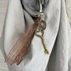 Ins Style Lace Heart-Shaped Pattern Key Cherry Key Chains Mirror Retro Y2k Cute Versatile Bag Hanging Decoration Keychain