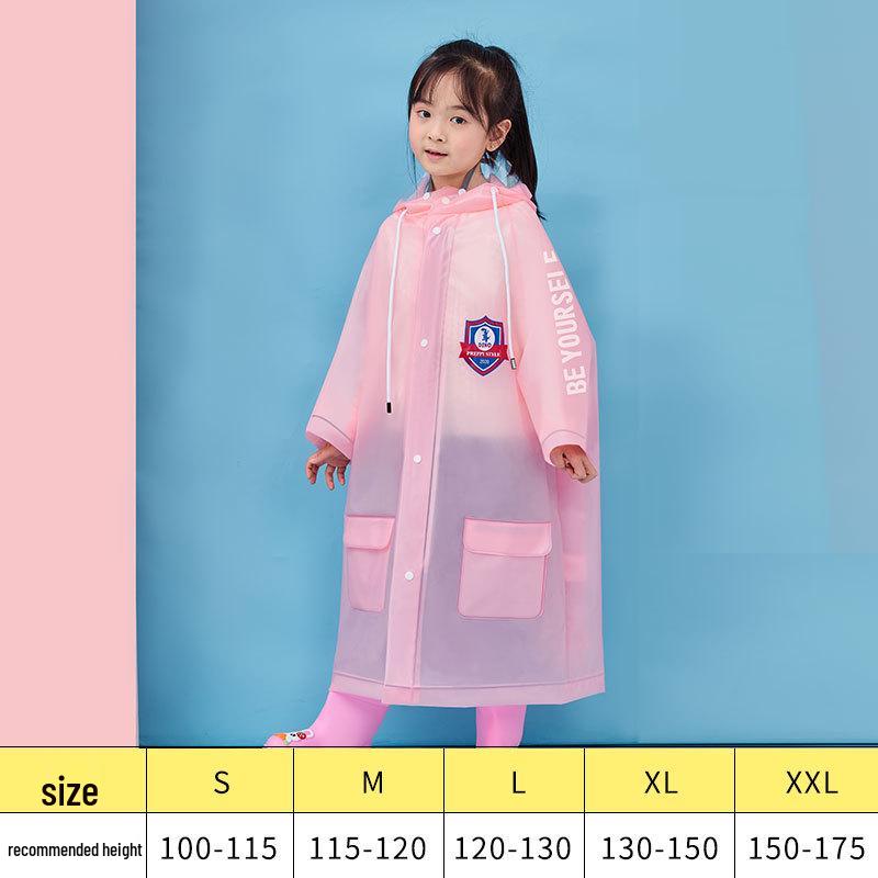 Kids' Academy Style Cartoon Raincoat with Invisible Backpack Feature