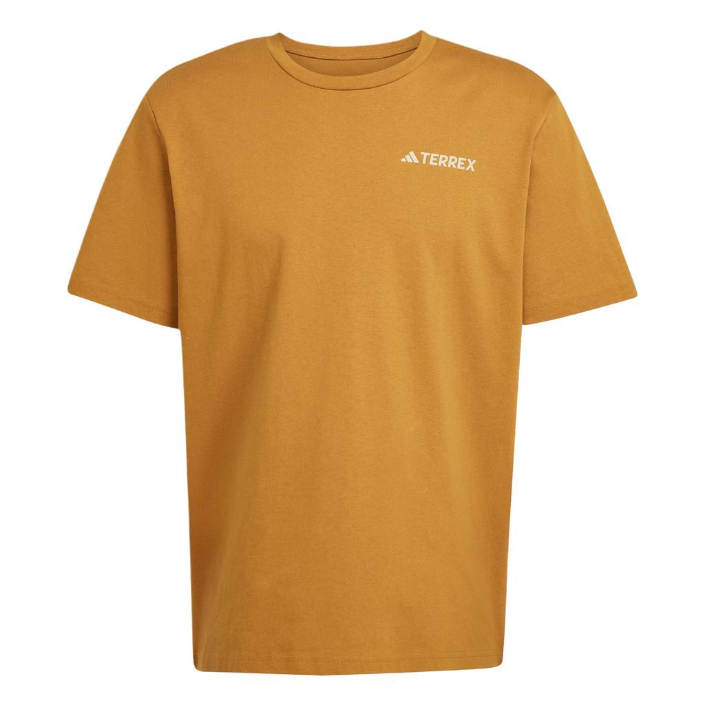 Adidas Terrex Fashion Simple Loose Pullover Round Neck Short Sleeve T-Shirt Men Tops Rock-Layer-Bronze Detective-Gold JY4835