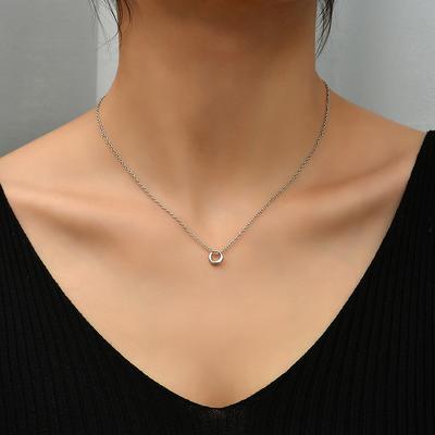 Circle Pendant Necklace Women Jewelry Banquet Party Couple Gift Wedding Necklace