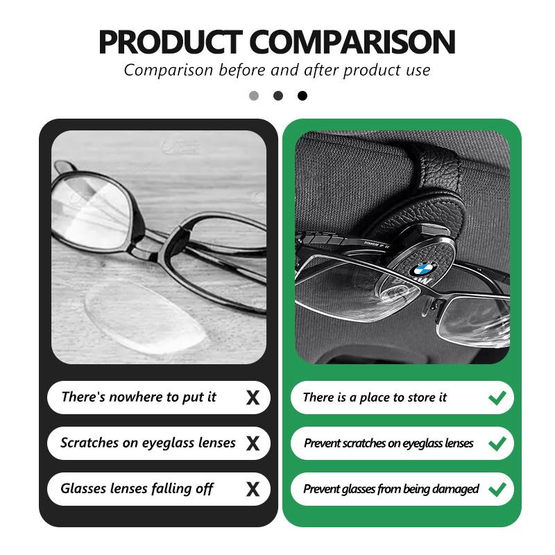 drswk4 3D Car Visor Glasses Clip Leather Logo Sunglasses Holder Magnetic Glasses Case For BMW E90 E60 E46 E39 F30 F10 E87 X3 X4 X5 X1