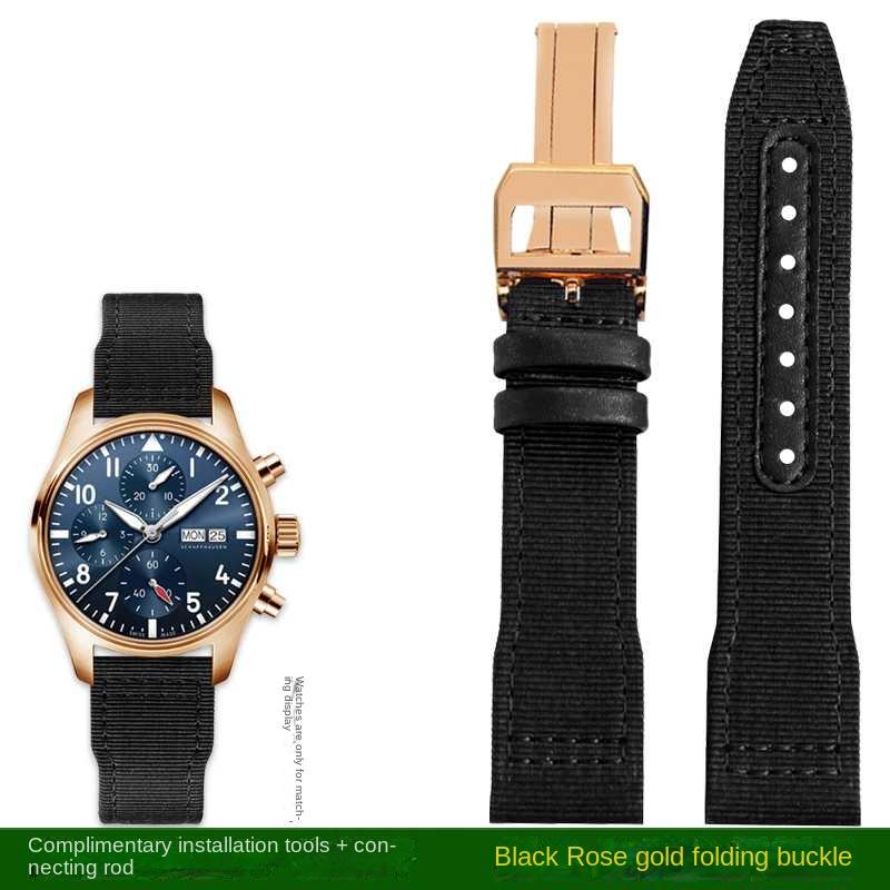 Bracelet de montre en nylon 20 mm 21 mm 22 mm pour IWC Universal Pilot Mark 18 Spitfire Fighter Série Portugal Bracelet de montre en toile