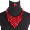 Imitation Pearls Woven Collar for Women Fashion Necklace Ladies Clavicle Chain with Earrings GZW