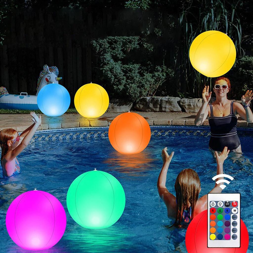 Light Up Beach Balls 40cm Inflatable Waterproof Toy Beach Balls with Remote Control for Kids Adults Family Party Swimming Summer