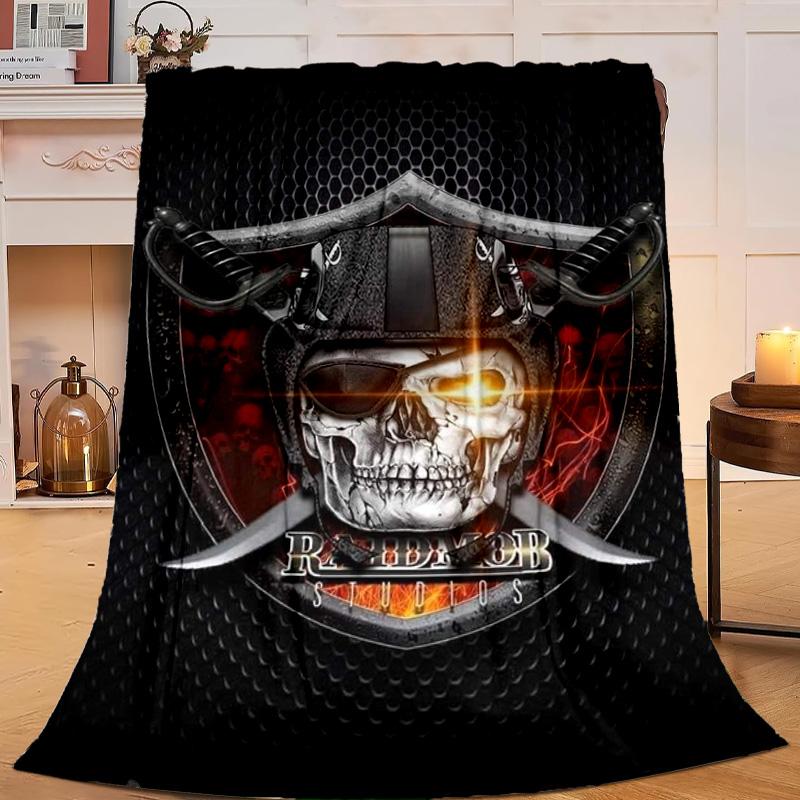 1PC Rai-ders Football Legacy Flannel Blanket Gift, Suitable for Both Men And Women, Soft Ideal for Beds And Sofa, Birthday Or Christmas Gift