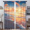 Sky and Ocean Elegant Room Curtains 2 Pieces Tulle for Bedroom Shades Halloween Decoration Living Room Curtain Partition Kitchen