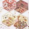 Stickers Maison Miniature Effet 3D Kit Stickers Scène Dessin Animé 1 Scène 2 Stickers pour Fête Cadeau Faire Stickers Maison Propre Enfants