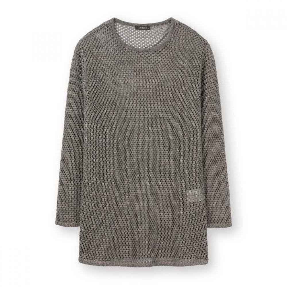 Furina Linen Blend Golden Mesh KniT T shirT beige/M (90)