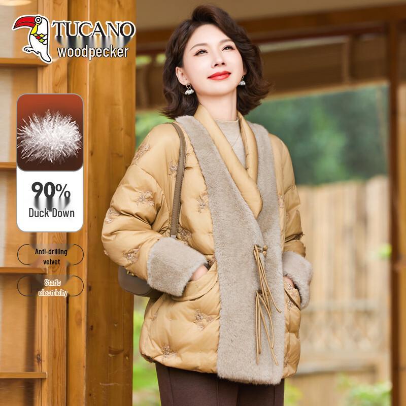 TUCANO Women's Embroidered New Chinese Style Winter Down Jacket