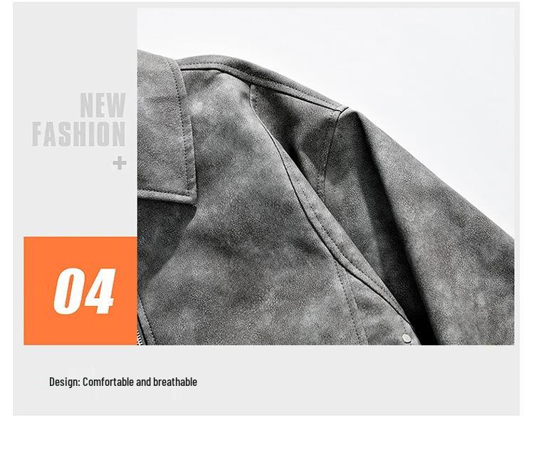 2025 Men's Retro PU Leather Motorcycle Bomber Jacket