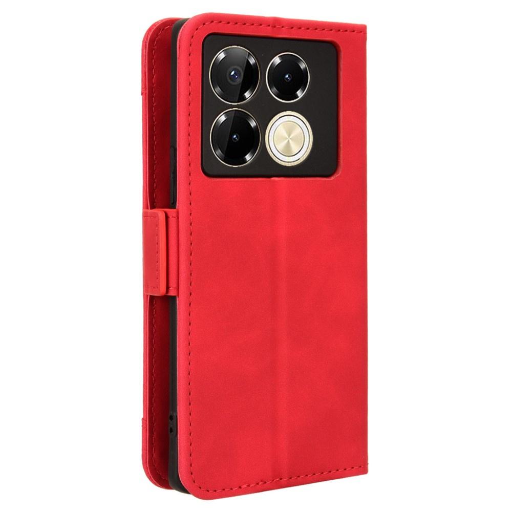 Flip Case for Infinix Note 40 Pro, Card Slot, Red