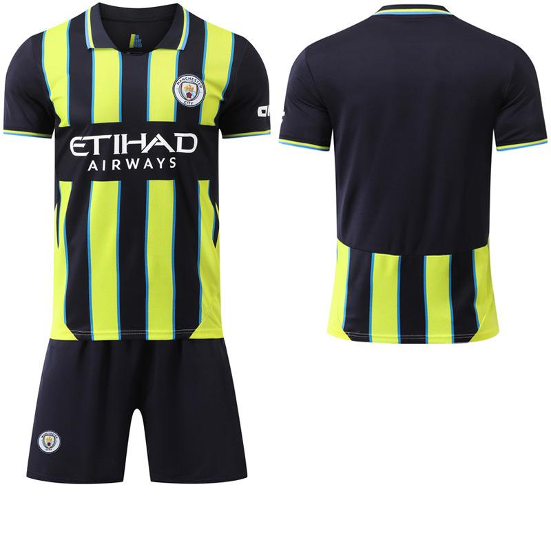 

2425 Manchester City away jersey short-sleeved football jersey set No. 47 Foden 9 Harland custom cross-border jersey 2XL