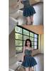 Stylish Plus-Size Strapless Denim Dress: Age-Reducing, Waist-Cinching Suspender Short Skirt for Summer