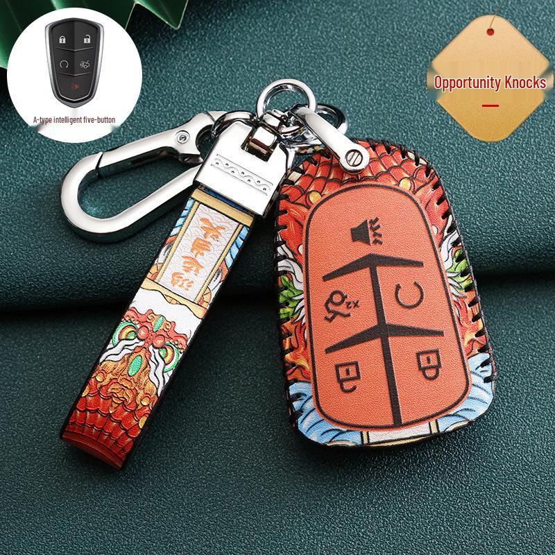 Cadillac Car Key Case for ATSL, XTS, XT5, XT4, CT6, XT6 - Stylish National Tide Design