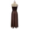 Abito Maxi Donna Senza Spalline a Tubo Vita Arricciata Colore Unico Svasato Lunghezza Pavimento Estivo Casual Vacanza al Mare Abito Lungo