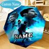 Custom Name Umbrella Messi's Fiery Legacy Umbrella 8-Frame for Travel, Camping, Casual Lightweight Portable, Essential for Family Gifts