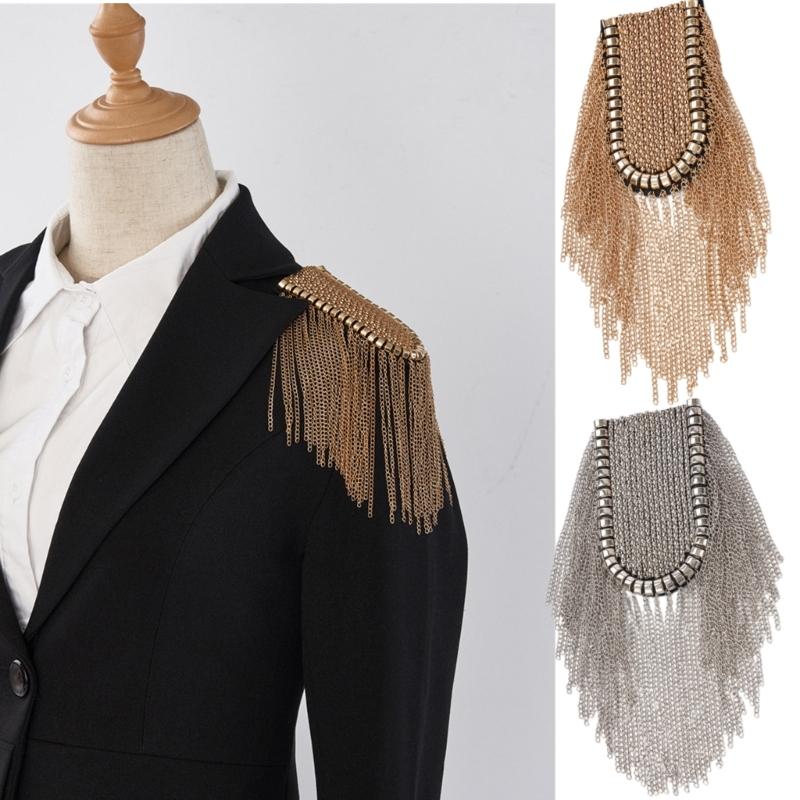 Tassels Shoulder Epaulet Tassels Epaulet Elegant Pin Tassels Chain Epaulette Shoulder Accessories for Man Woman