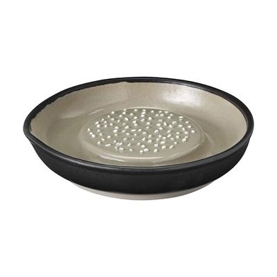 Hase to Ke x 18cm Durchmesser x 4cm Hergestellt in Mikrowelle Einfach zu Vorgestellt auf Motoju &NE Iwami-yaki Reibe, Groß, Motoshige, Schwarz, Höhe, Japan, Keramik,