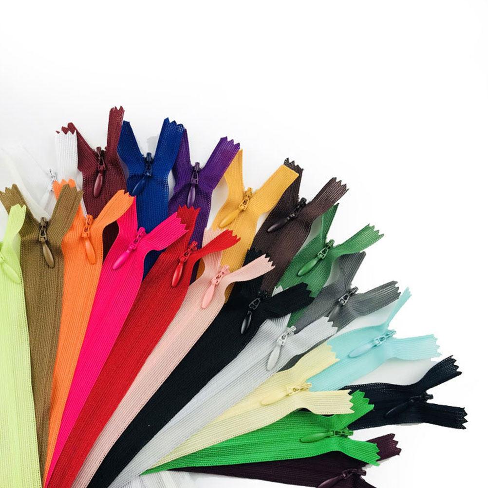 

23Pcs 25Cm Conceal Zippers Nylon Closed Zipper Set Mixed Colors Heavy Duty Zinc Alloy Pulls DIY Sewing Costume Decorating Kids 25X2.6X0.3CM