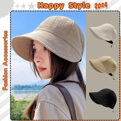 Women Sun Hat Summer UV Protection Visor Visor Face Head Circumference Folding Mountaineering Fisherman Hat