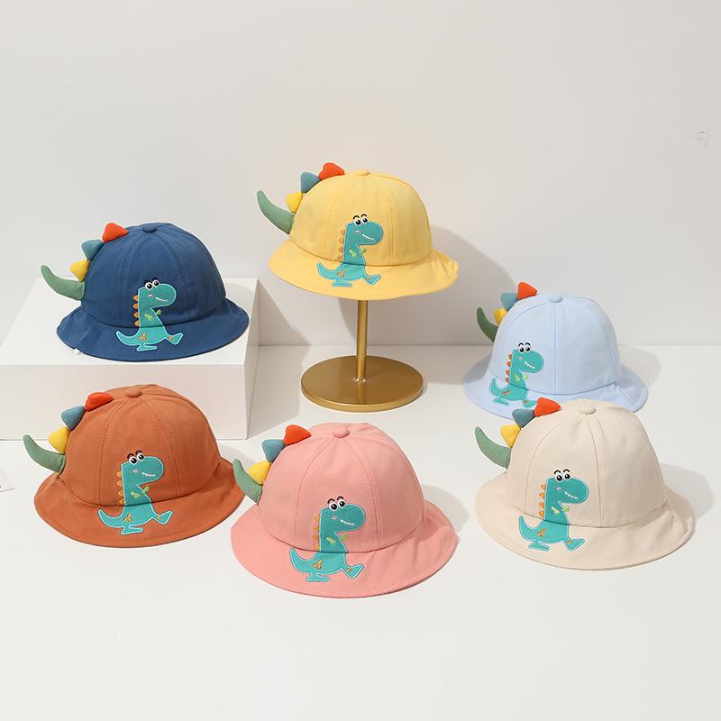 Little Dinosaur Children Bucket Hats Cute 1-4Y Boys Girls Spring Summer New Cap Panama Sunhat Hiking Fishing Hat Fisherman Caps