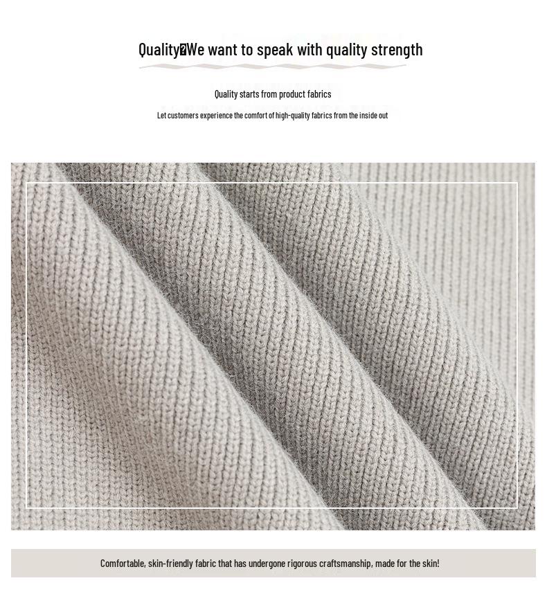 Mu Yuan Unisex American Cleanfit Polo Collar Sweater - Casual, Loose, Versatile Knitwear for Men