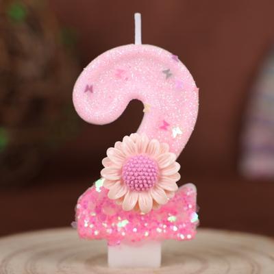 Velas Criativas Rosa Flores Números de Aniversário Suprimentos de Festa Decoração de Bolo Girassóis