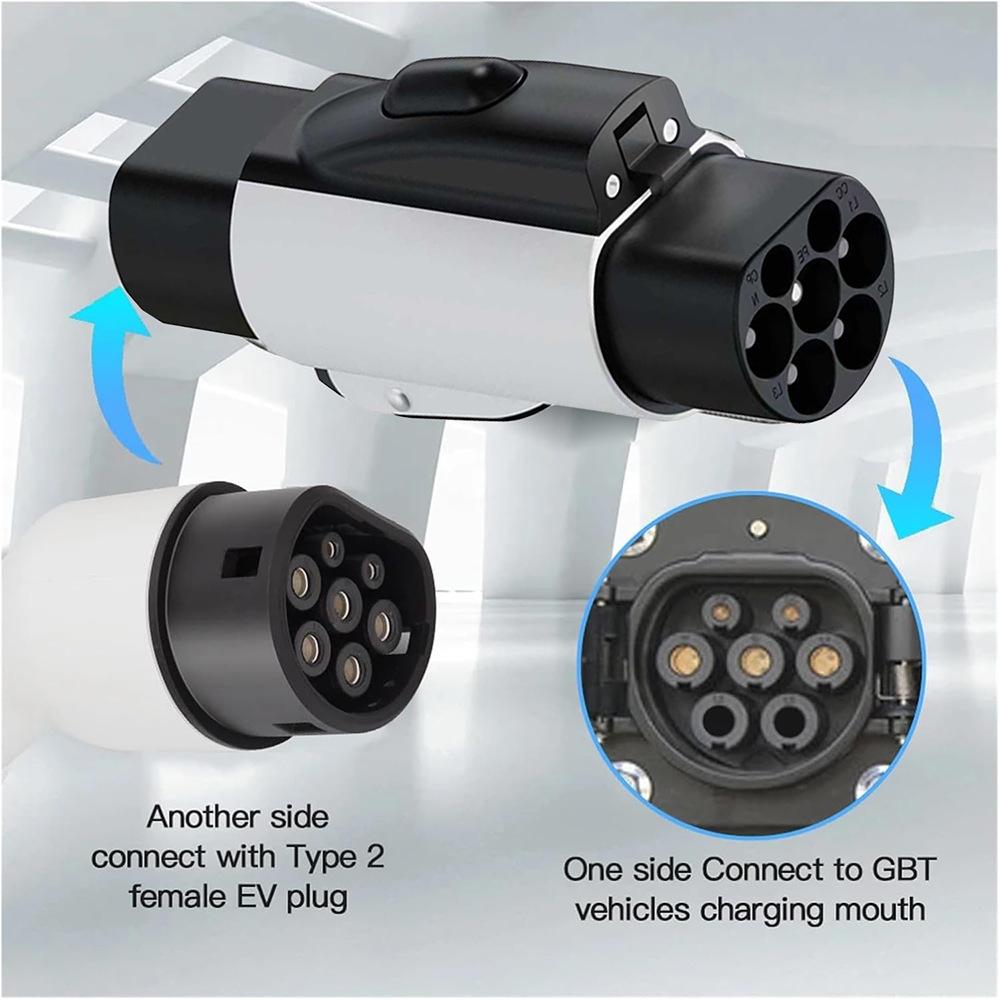 NTO Type2 to GBT Adapter 7.2kW/22kW Compatible with Type 2 Charger for Electric Cars with Chinese GB/T Charging Socket