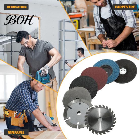 Home Renovation Cutting Tools 7Pcs 3-inch Angle Grinder Disc Set for Metal Wood Tile, Resin/Steel Grinding Precision Groove Wheel with 10mm Arbor Mini