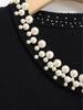 2025 Autumn French Chic Sleeveless Knit Dress with Studs and Rhinestones