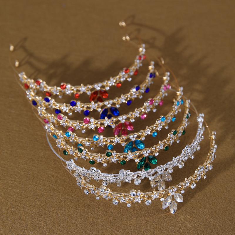 Little Princess Crystal Crown Simple Style Rhinestone Tiaras for Girl Birthday Party Adult Ceremony Children Hair Accessories