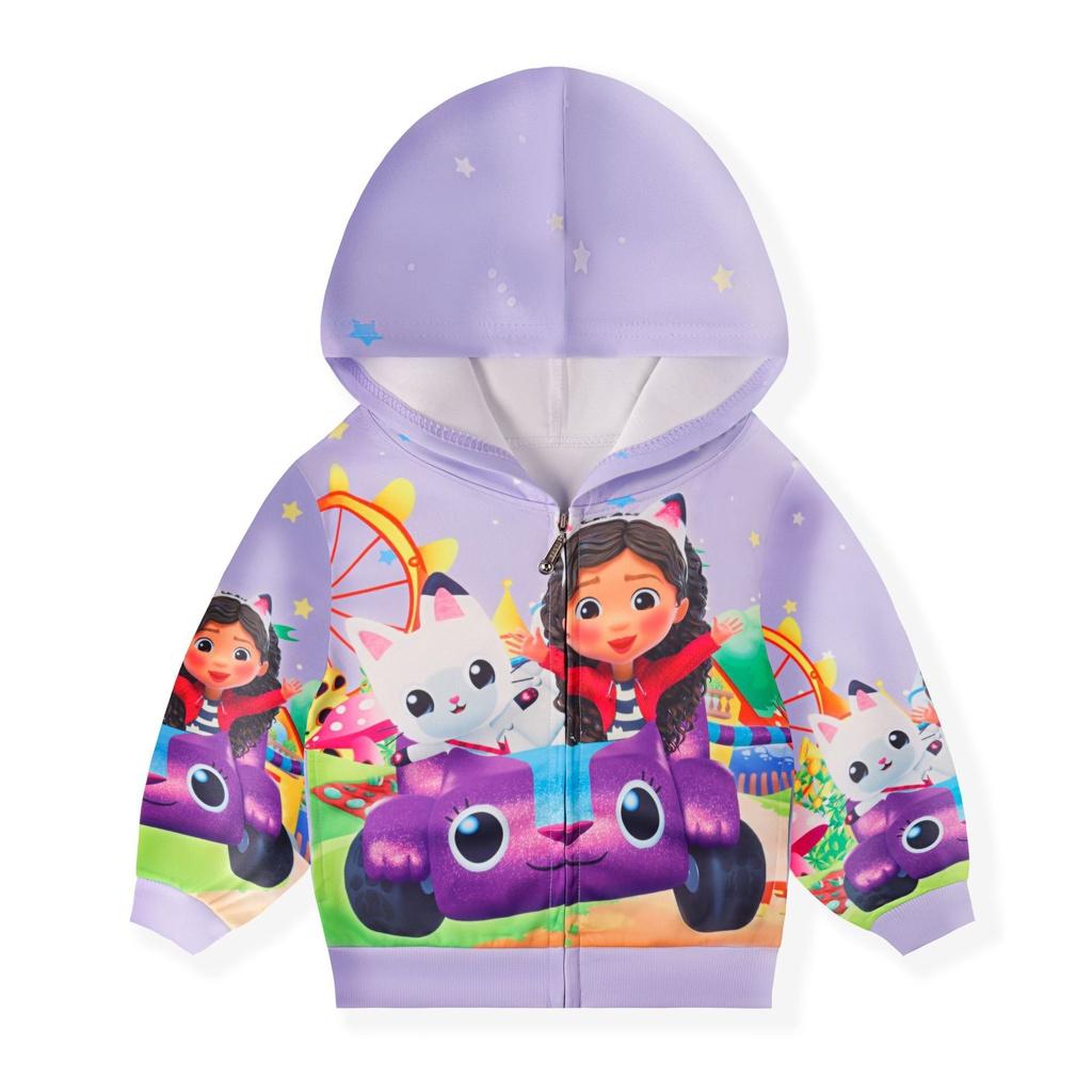 

Kids Girls Toddler Winter Hoodie Coat Gabby s Dollhouse Sweatshirt Zip Top Gifts 140(7-8Y)