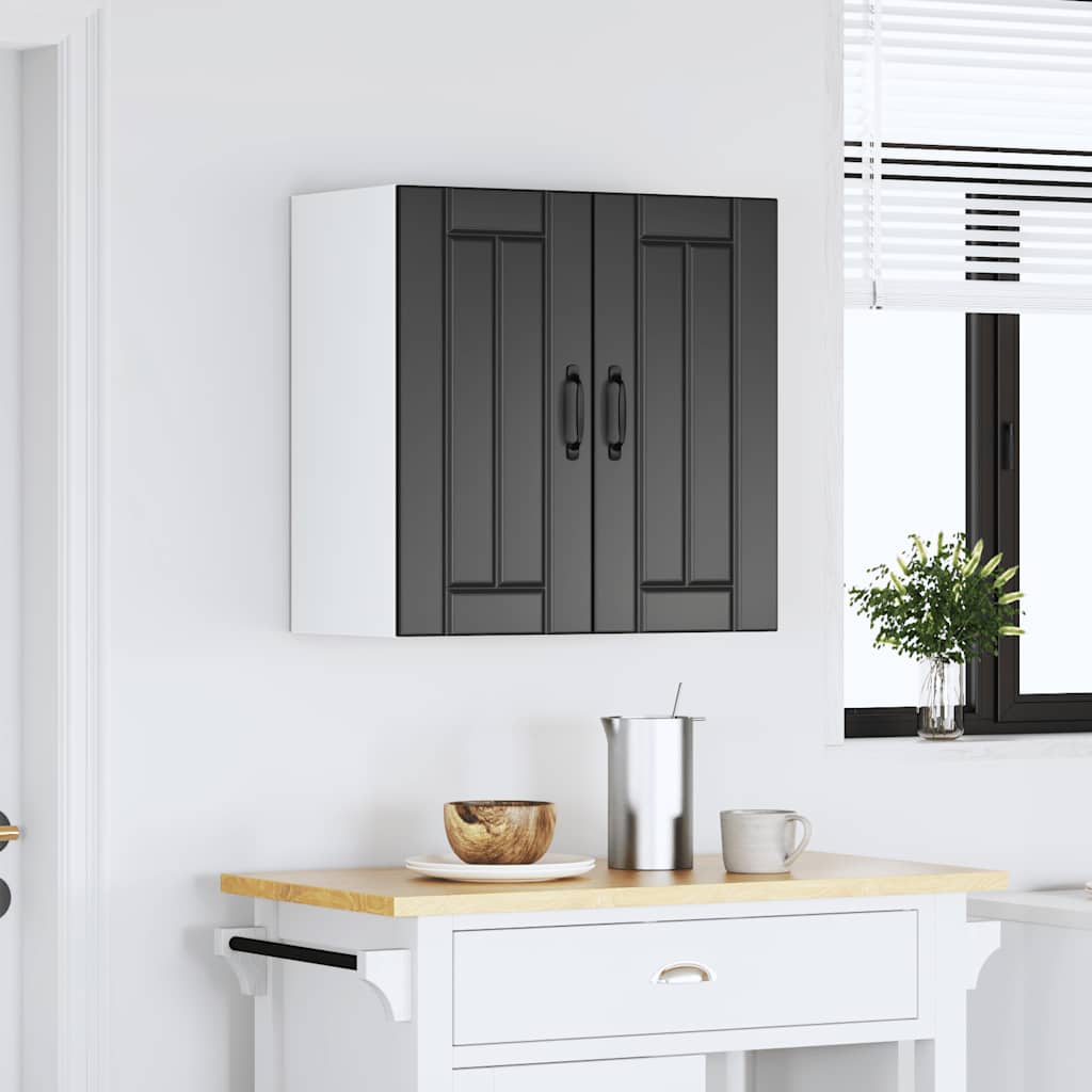 Kitchen Wall Cabinet "Lucca" Black Glued Wood