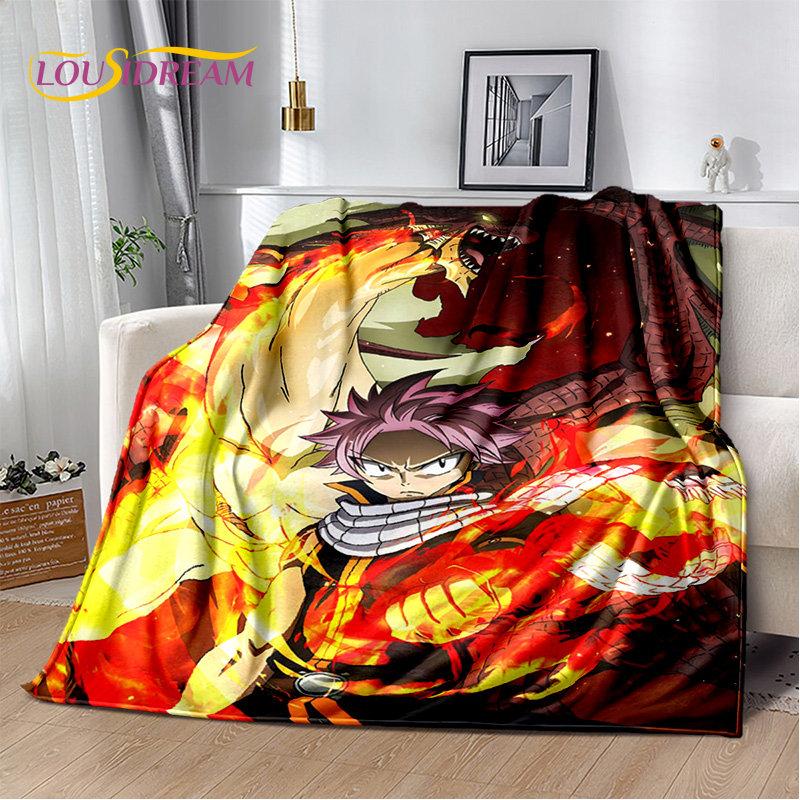 Fairy Tail Ιαπωνικό Άνιμε Κινούμενο Σχέδιο Μαλακή Βελούδινη Κουβέρτα, Κουβέρτα Φλις Ριχτάρι για Σαλόνι Υπνοδωμάτιο Κρεβάτι Καναπέ Πικνίκ Κουβέρτα Κάλυψης Παιδί