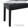 Pu Leather Upholstered Piano Stool Makeup Stool Bench Dressing Table Seat With Storage 76x36x50cm Black