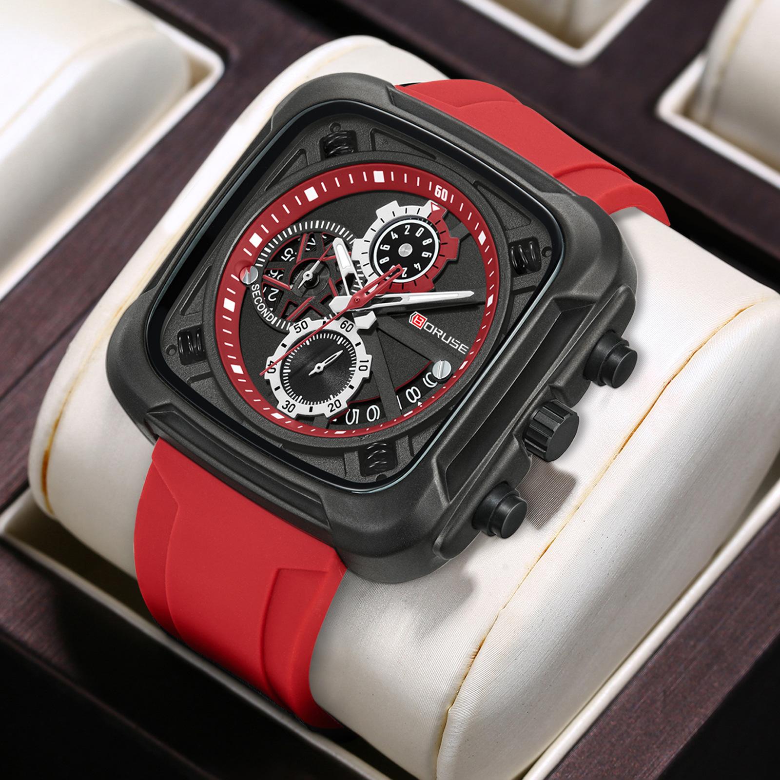 

Boruse Fashion Men S Silicone Strap Watch Fashion Waterproof Luminous Calendar Quartz Watch