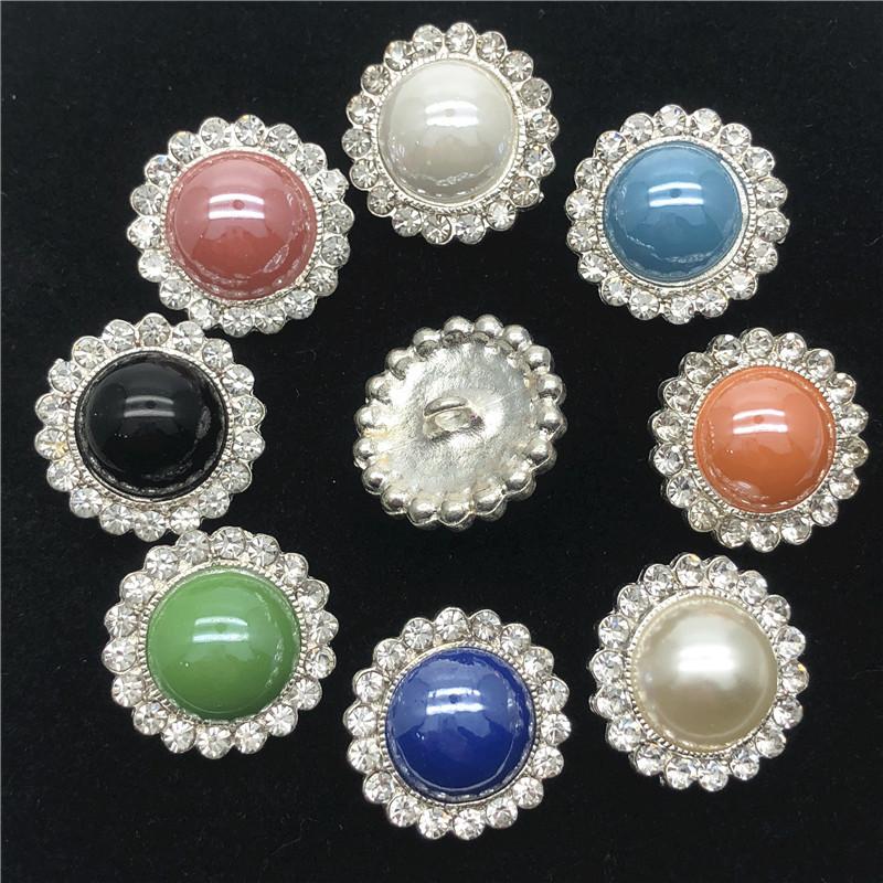 50pcs Fashionable Pillow-like Buttons Large Pearl 18/20/23mm Metal Shank Buttons Clothing DIY Accessories