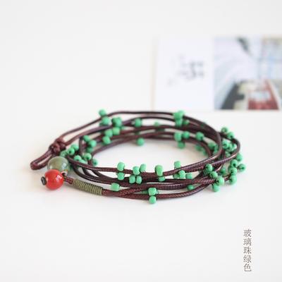 Vintage Small Fresh Bohemian Bracelet Ceramic Bead Women's Bracelet Forest Floral Waist Chain Accessories