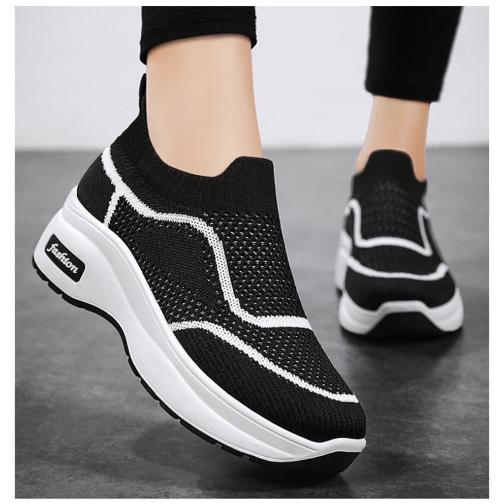 Thick Soled Women's Shoes, Classic Sponge Sole Casual Shoes, Versatile Height Increasing Shoes