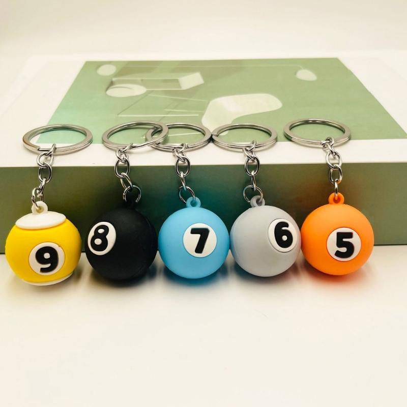 Portachiavi Ciondolo Biliardo Simulazione Creativa N.1 a N.9 Ornamento Portachiavi Borsa da Biliardo Periferiche Sportive Regalo