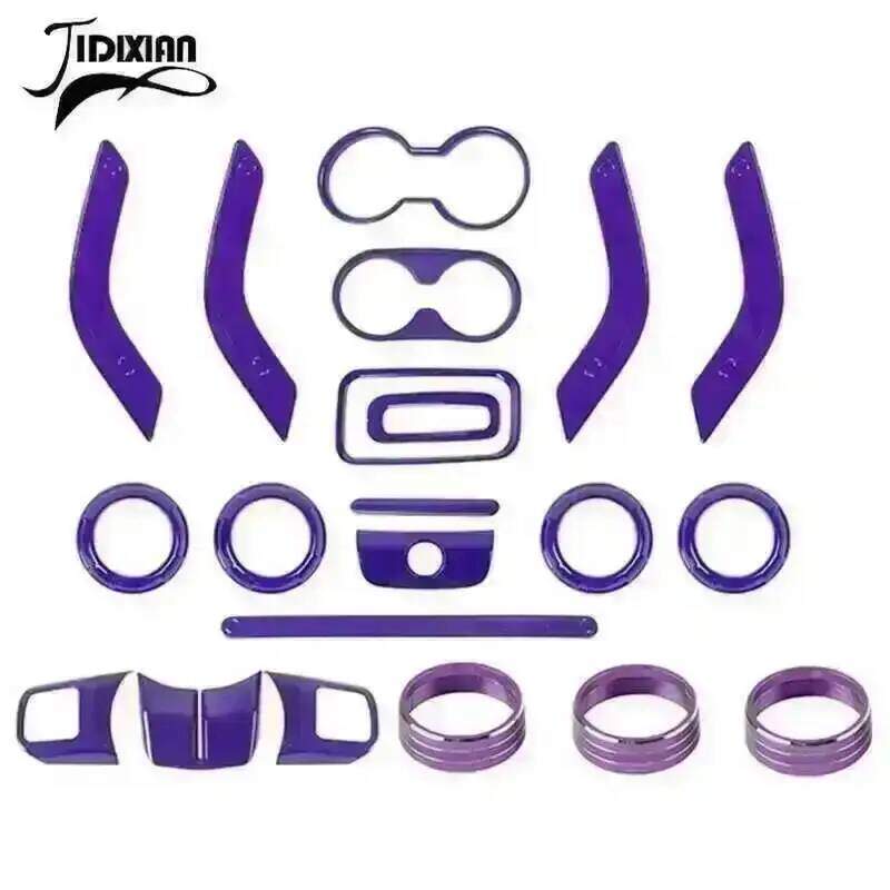 21 PCS Car Steering Wheel Air Conditioning Vent Gear Cup Holder Interior Decoration Accessories for Jeep Wrangler JK 2011-2017