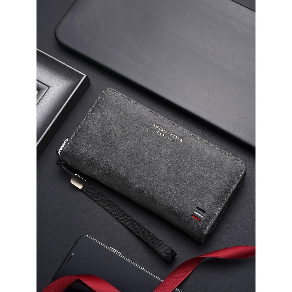 

Мужские кошельки Длинный кошелек, Кожаный держатель для карт, Кошелек для монет, Деловой стиль 19.5 * 10.5 * 2.5CM чёрный